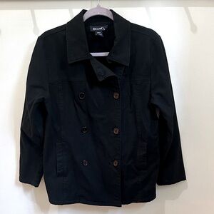 Denim & Co. Black Button Up Coat